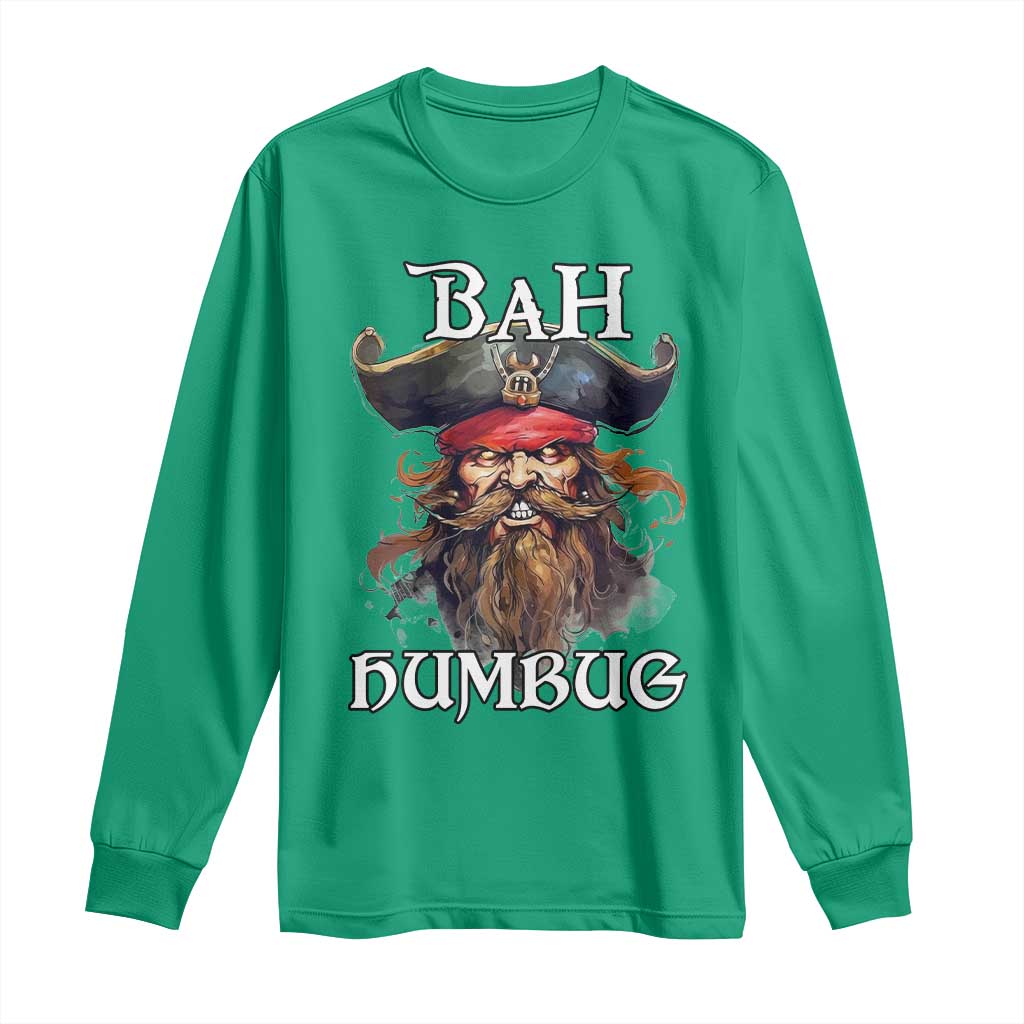 Funny Bah Humbug Christmas Pirate Long Sleeve Shirt