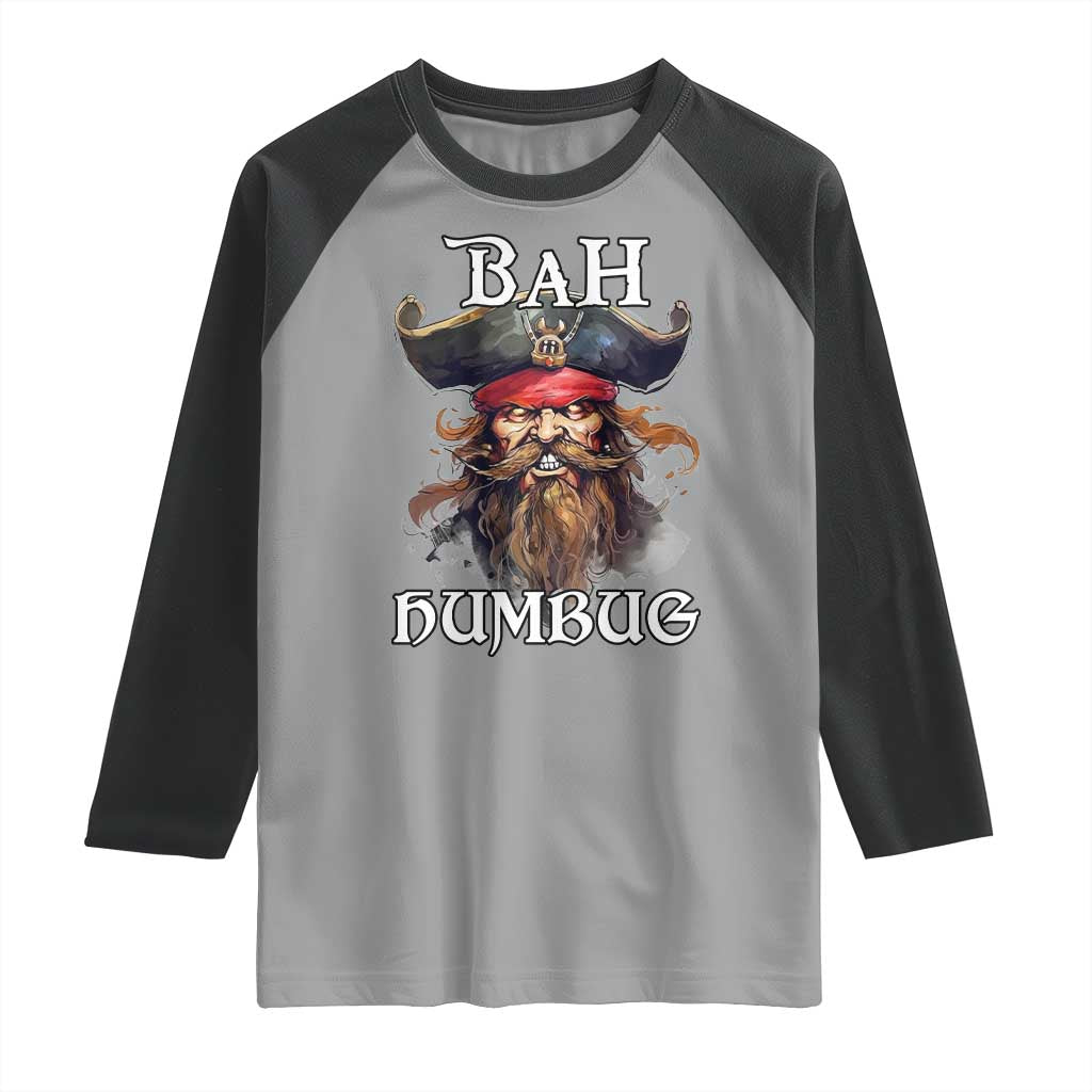 Funny Bah Humbug Christmas Pirate Raglan Shirt - Wonder Print Shop