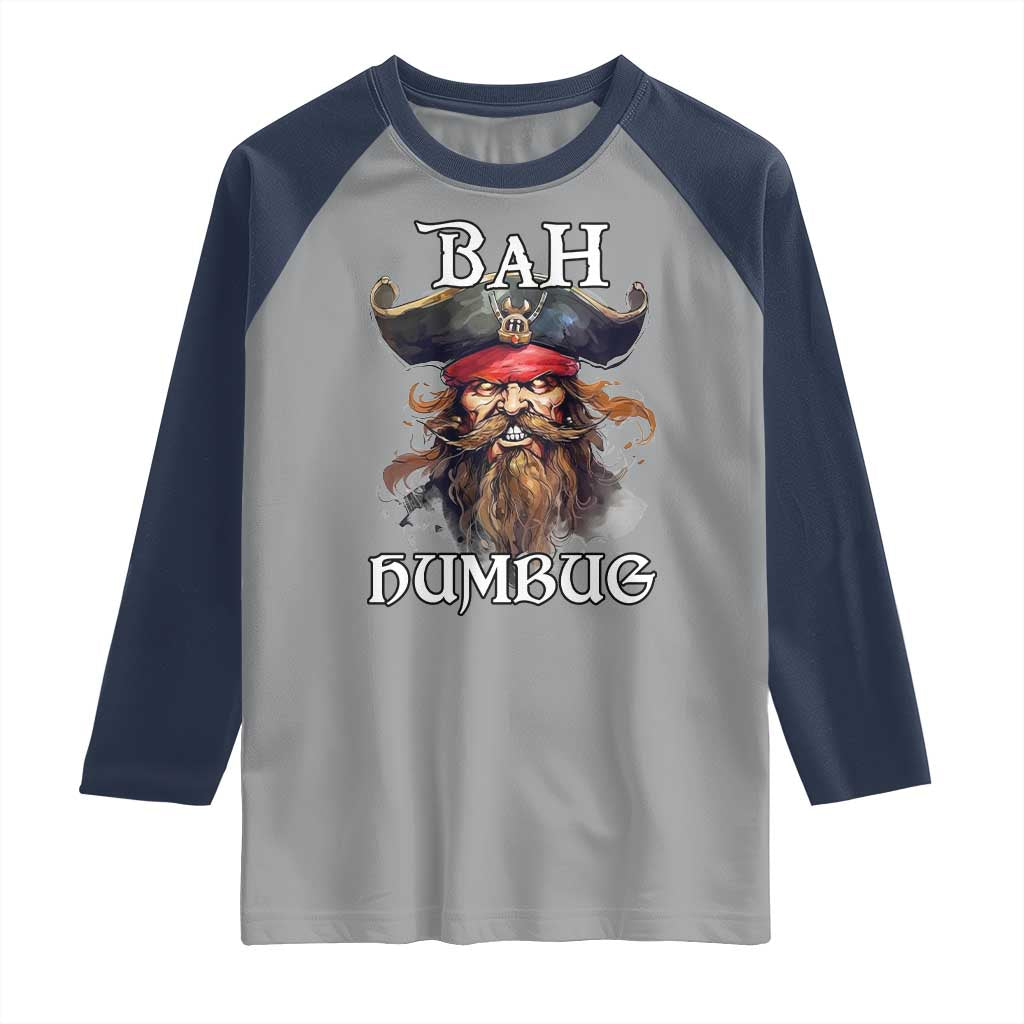 Funny Bah Humbug Christmas Pirate Raglan Shirt - Wonder Print Shop