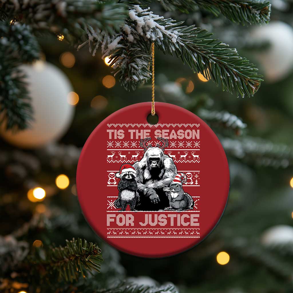 Tis The Season For Justice Christmas Ornament Harambe Peanut Fred Xmas - Wonder Print Shop