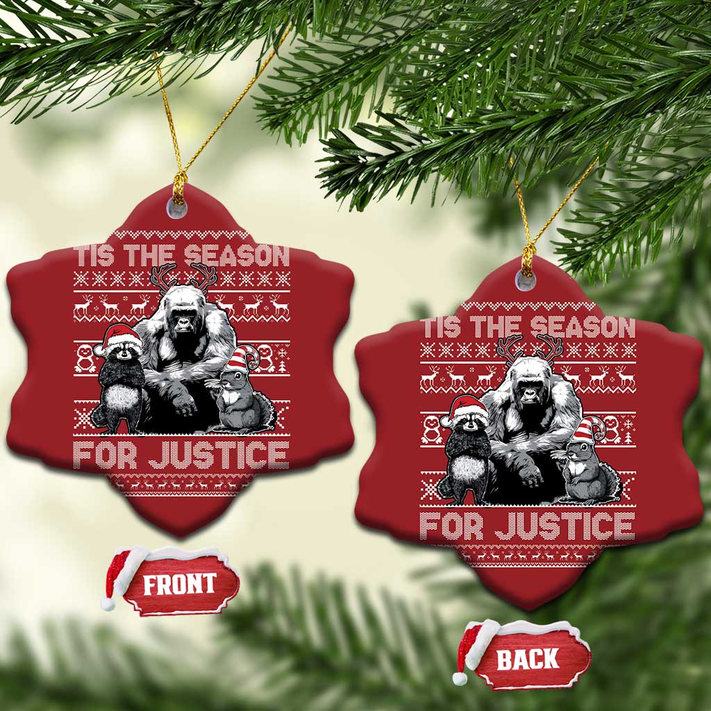 Tis The Season For Justice Christmas Ornament Harambe Peanut Fred Xmas - Wonder Print Shop