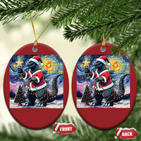Funny Xmas Santa Godzilla Japanese Monster Starry Night Christmas Ornament - Wonder Print Shop