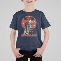 Funny Christmas Santa Godzilla T Shirt For Kid Santazilla Japanese Monster - Wonder Print Shop