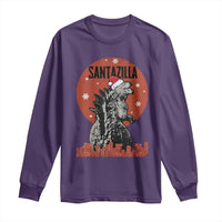 Funny Christmas Santa Godzilla Long Sleeve Shirt Santazilla Japanese Monster