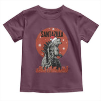 Funny Christmas Santa Godzilla Toddler T Shirt Santazilla Japanese Monster