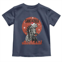 Funny Christmas Santa Godzilla Toddler T Shirt Santazilla Japanese Monster
