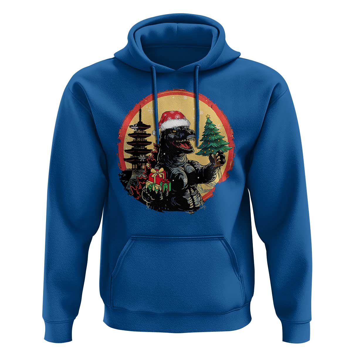 Funny Christmas Santa Godzilla Japanese Monster Hoodie