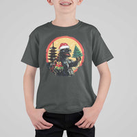 Funny Christmas Santa Godzilla Japanese Monster T Shirt For Kid - Wonder Print Shop