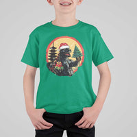 Funny Christmas Santa Godzilla Japanese Monster T Shirt For Kid - Wonder Print Shop