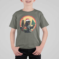 Funny Christmas Santa Godzilla Japanese Monster T Shirt For Kid - Wonder Print Shop