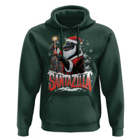 Funny Christmas Santa Godzilla Hoodie Santazilla Tower Xmas Tree