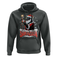Funny Christmas Santa Godzilla Hoodie Santazilla Tower Xmas Tree