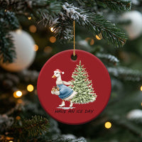 Funny Xmas Ice Skating Christmas Ornament Have An Ice Day Goose Xmas Tree - Wonder Print Shop