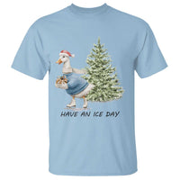 Funny Christmas Ice Skating T Shirt Have An Ice Day Goose Xmas Tree - Wonder Print Shop