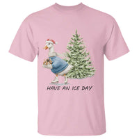 Funny Christmas Ice Skating T Shirt Have An Ice Day Goose Xmas Tree - Wonder Print Shop