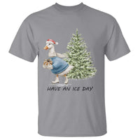 Funny Christmas Ice Skating T Shirt Have An Ice Day Goose Xmas Tree - Wonder Print Shop