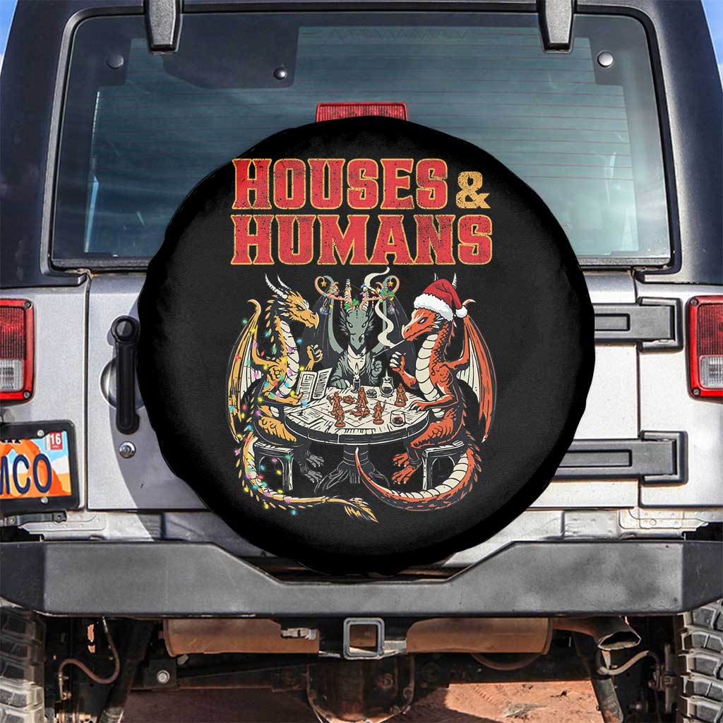 Funny Rpg Christmas Game Spare Tire Cover Houses And Humans Tabletop Game Xmas Dragon - Wonder Print Shop