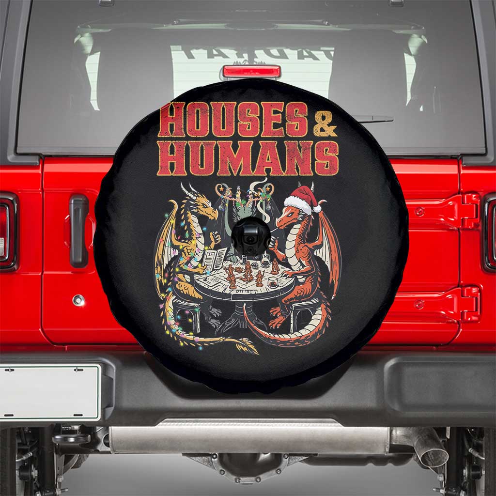 Funny Rpg Christmas Game Spare Tire Cover Houses And Humans Tabletop Game Xmas Dragon - Wonder Print Shop
