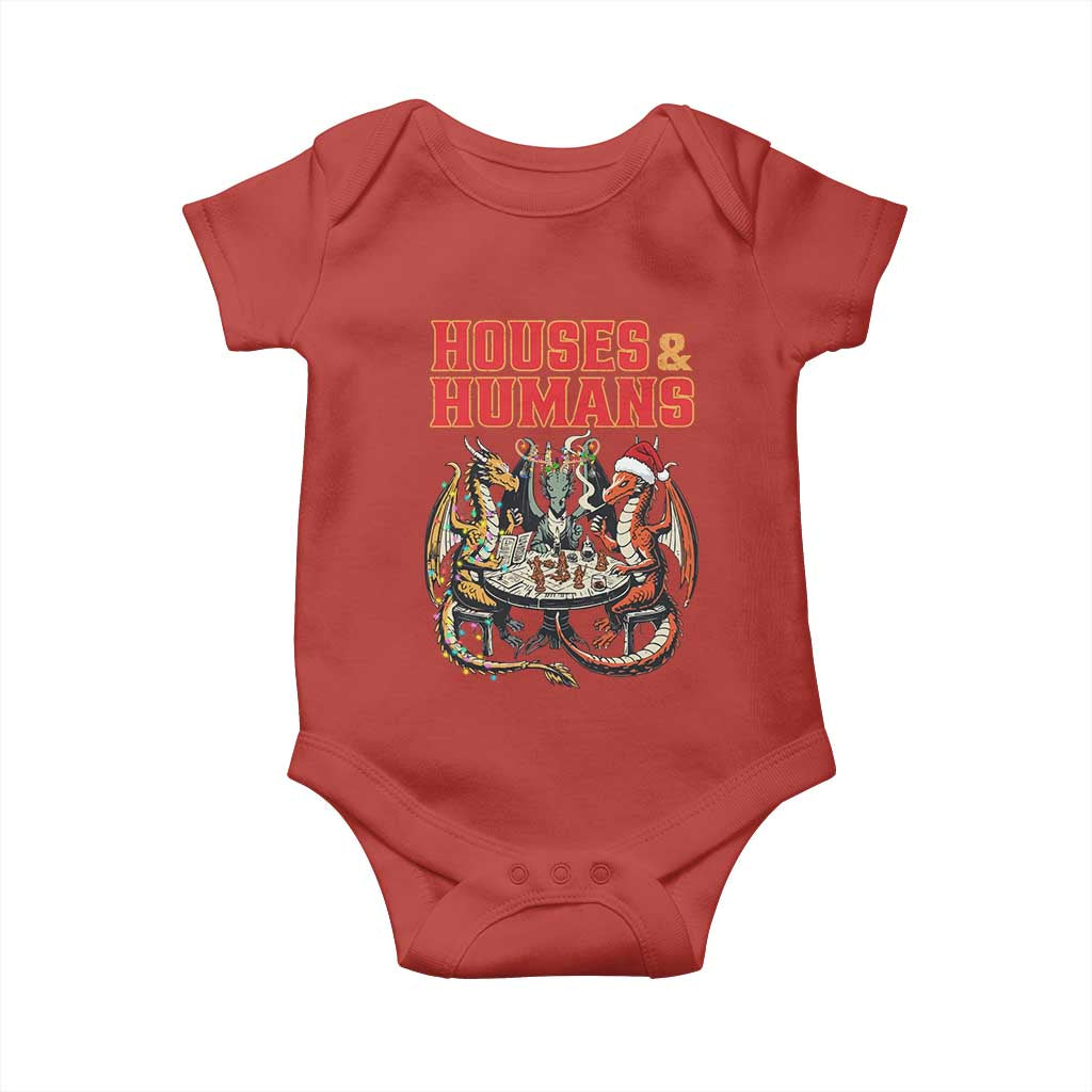 Funny Rpg Christmas Game Baby Onesie Houses And Humans Tabletop Game Xmas Dragon - Wonder Print Shop
