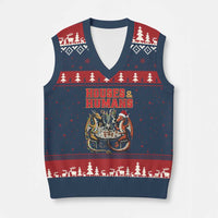 Funny Rpg Xmas Game V-Neck Knit Sweater Vest Houses And Humans Tabletop Game Xmas Dragon - Wonder Print Shop