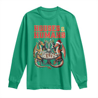 Funny Rpg Christmas Game Long Sleeve Shirt Houses And Humans Tabletop Game Xmas Dragon - Wonder Print Shop