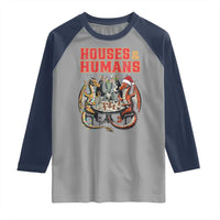 Funny Rpg Christmas Game Raglan Shirt Houses And Humans Tabletop Game Xmas Dragon - Wonder Print Shop