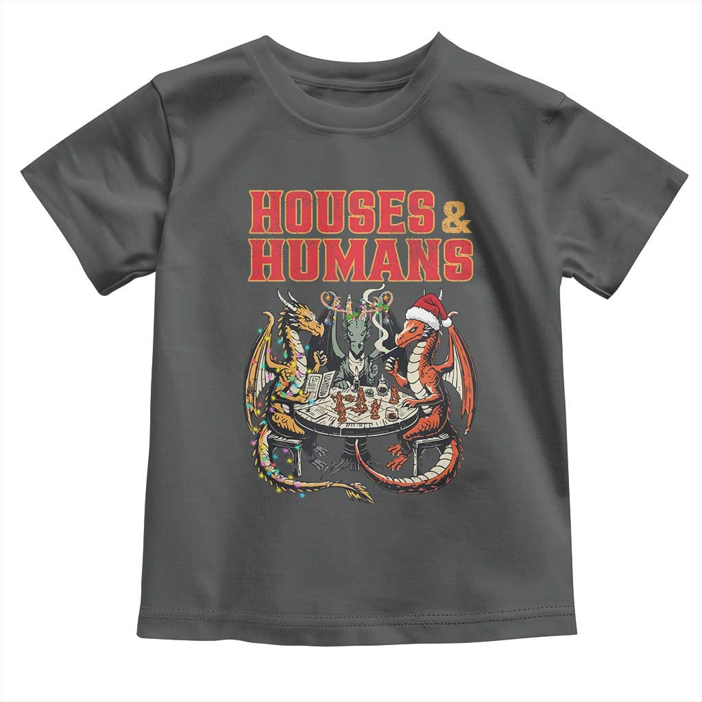 Funny Rpg Christmas Game Toddler T Shirt Houses And Humans Tabletop Game Xmas Dragon - Wonder Print Shop