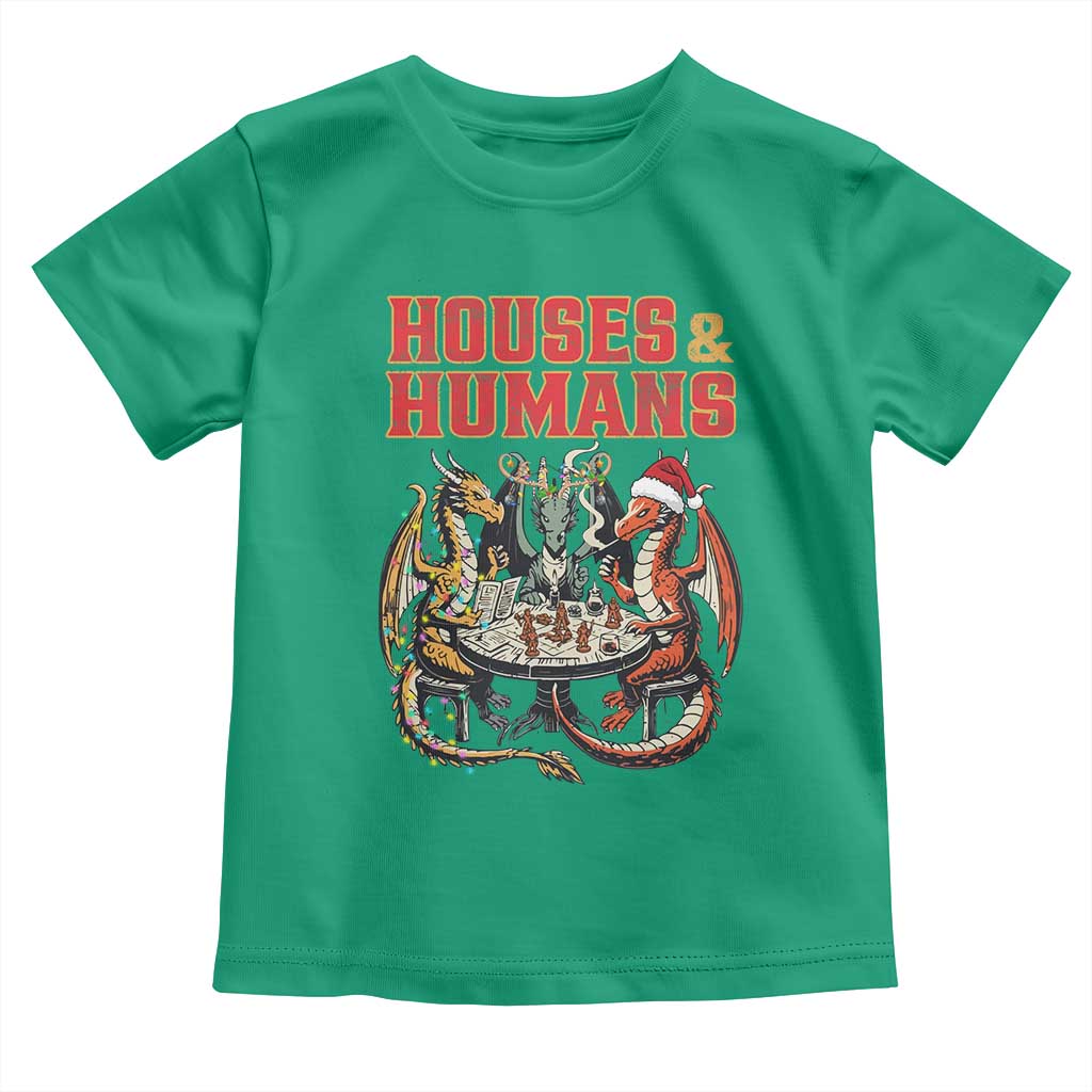 Funny Rpg Christmas Game Toddler T Shirt Houses And Humans Tabletop Game Xmas Dragon - Wonder Print Shop