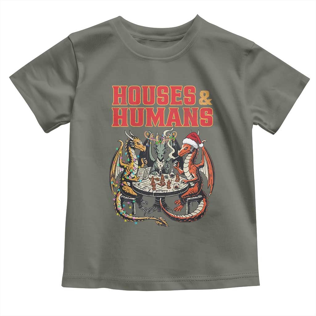 Funny Rpg Christmas Game Toddler T Shirt Houses And Humans Tabletop Game Xmas Dragon - Wonder Print Shop