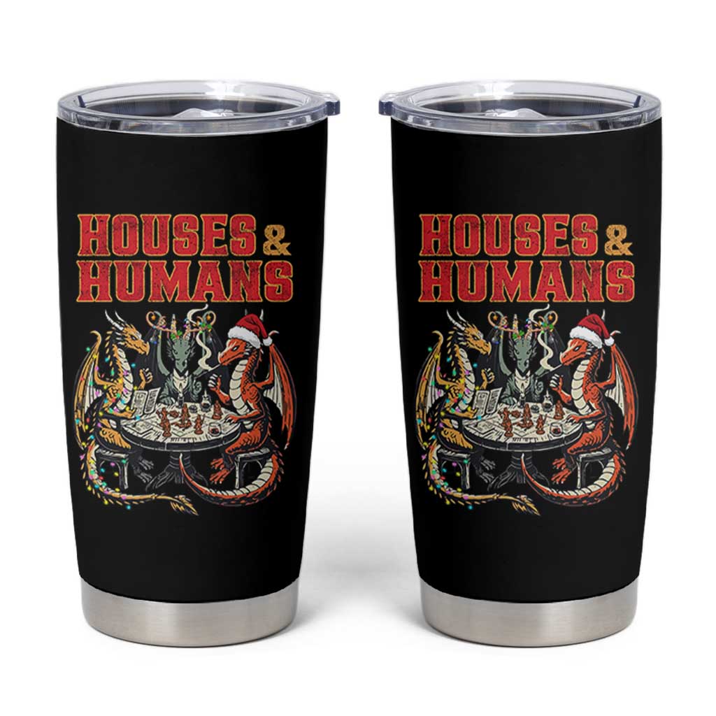 Funny Rpg Christmas Game Tumbler Cup Houses And Humans Tabletop Game Xmas Dragon - Wonder Print Shop