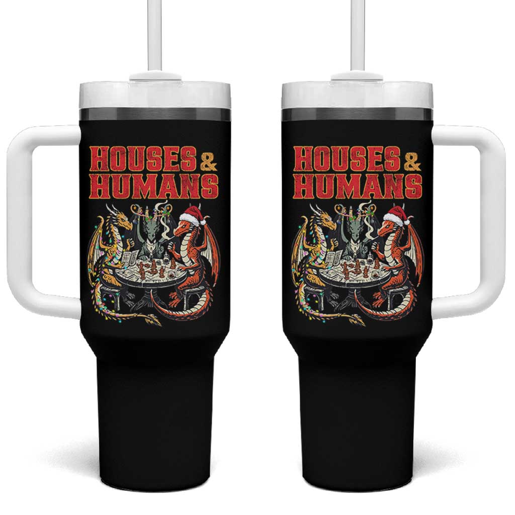 Funny Rpg Christmas Game Tumbler With Handle Houses And Humans Tabletop Game Xmas Dragon - Wonder Print Shop