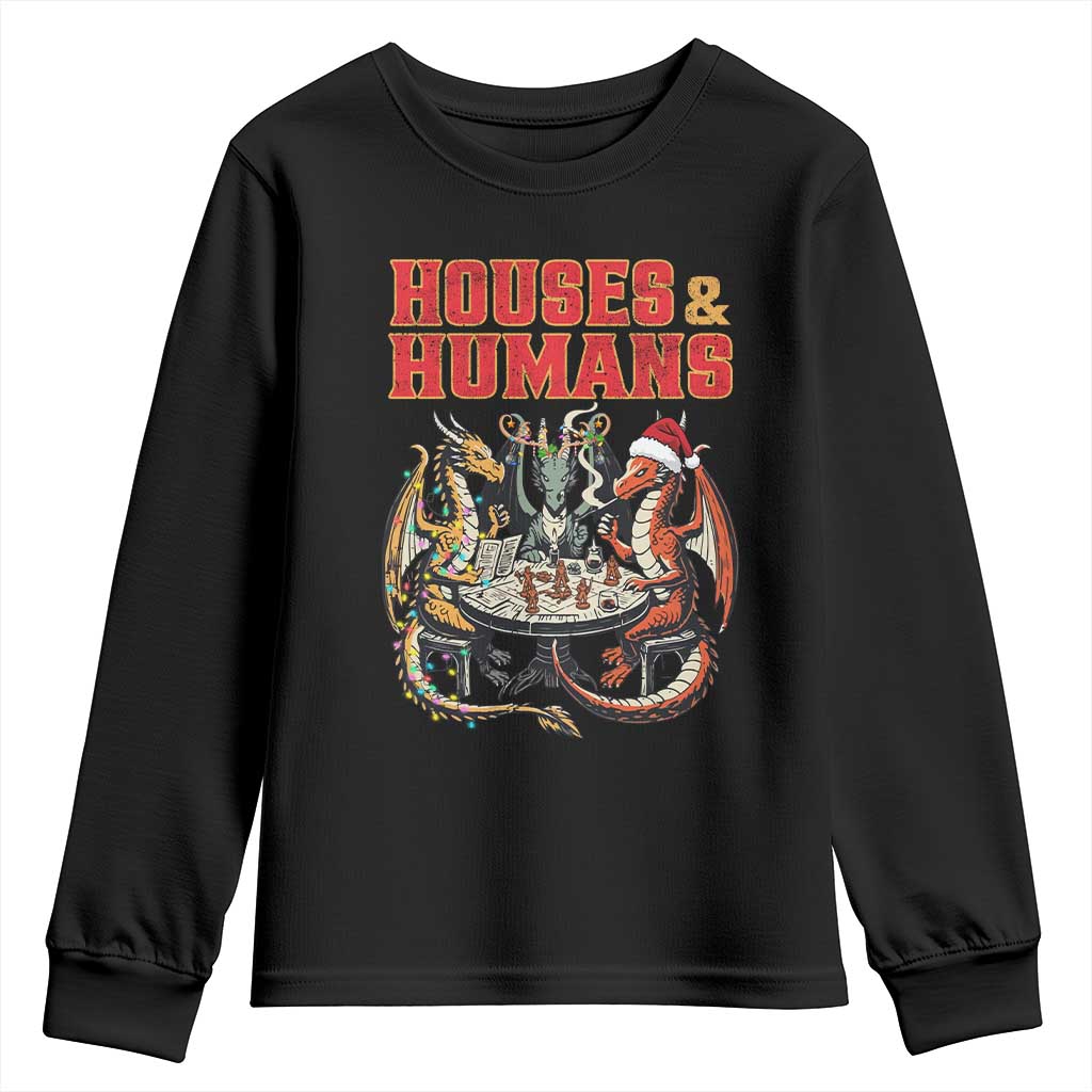 Funny Rpg Christmas Game Youth Sweatshirt Houses And Humans Tabletop Game Xmas Dragon - Wonder Print Shop