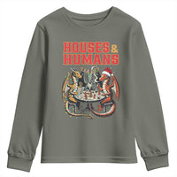 Funny Rpg Christmas Game Youth Sweatshirt Houses And Humans Tabletop Game Xmas Dragon - Wonder Print Shop