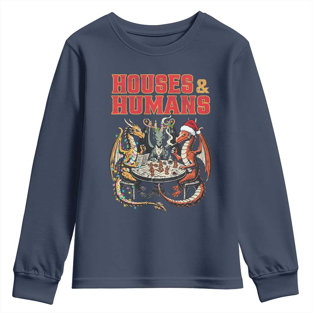 Funny Rpg Christmas Game Youth Sweatshirt Houses And Humans Tabletop Game Xmas Dragon - Wonder Print Shop