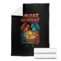 Gaming Houses and Humans Throw Blanket Funny Rpg Parody Gamer - Wonder Print Shop