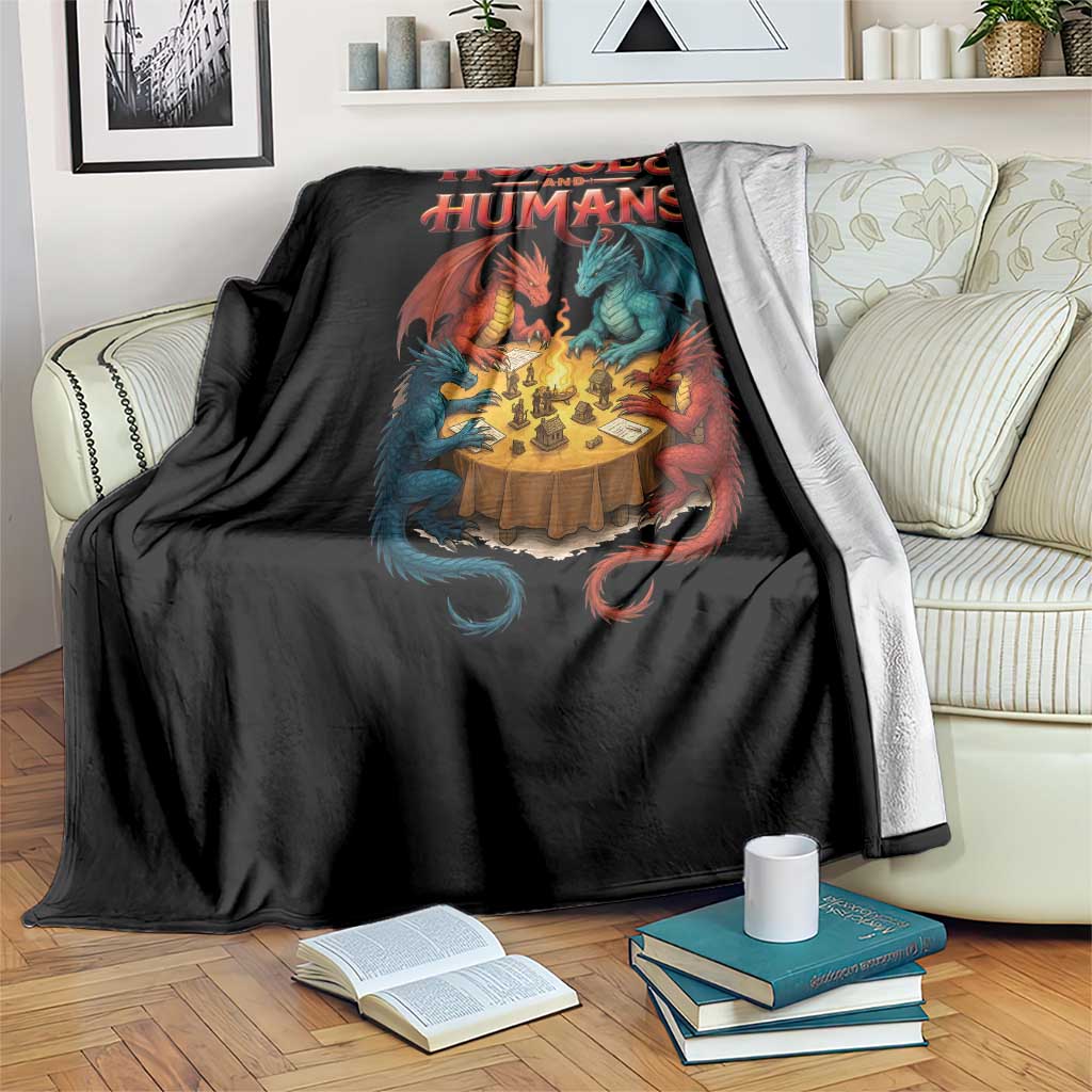 Gaming Houses and Humans Throw Blanket Funny Rpg Parody Gamer - Wonder Print Shop
