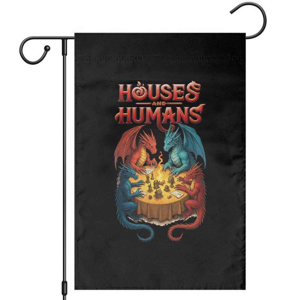 Gaming Houses and Humans Garden Flag Funny Rpg Parody Gamer - Wonder Print Shop