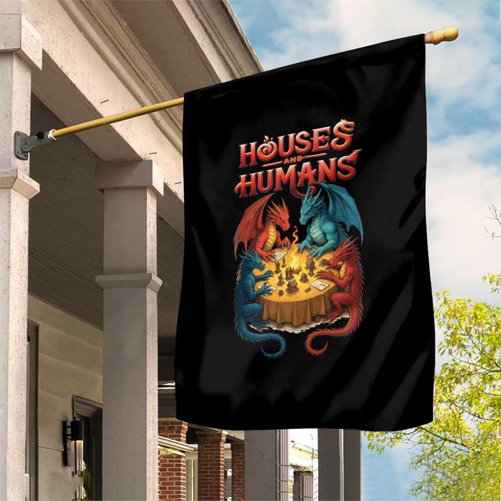 Gaming Houses and Humans Garden Flag Funny Rpg Parody Gamer - Wonder Print Shop