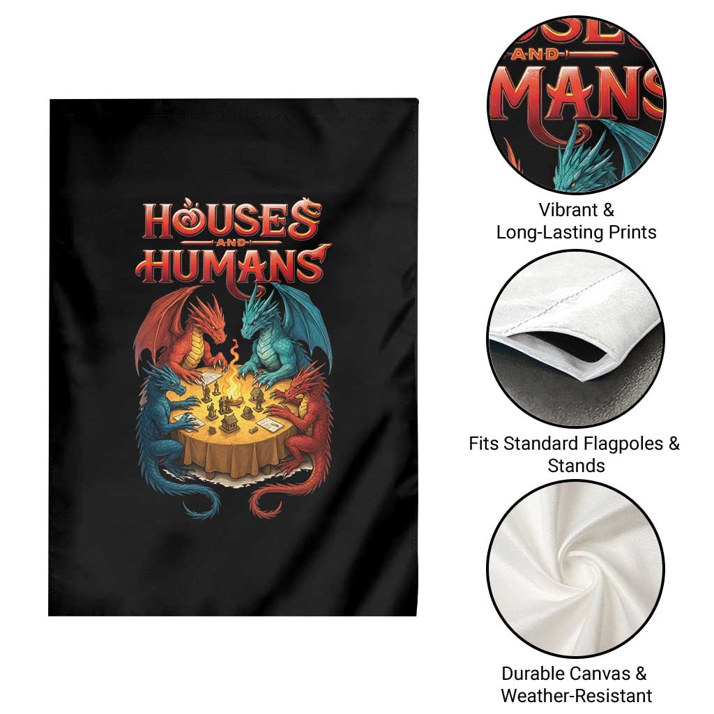 Gaming Houses and Humans Garden Flag Funny Rpg Parody Gamer - Wonder Print Shop