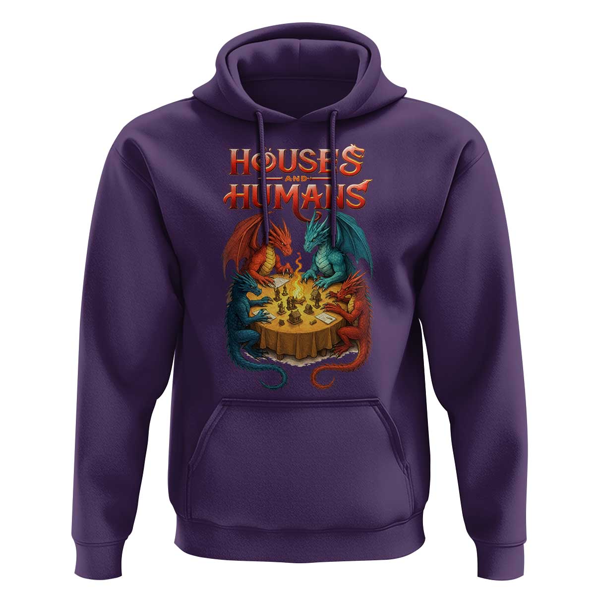 Gaming Houses and Humans Hoodie Funny Rpg Parody Gamer - Wonder Print Shop