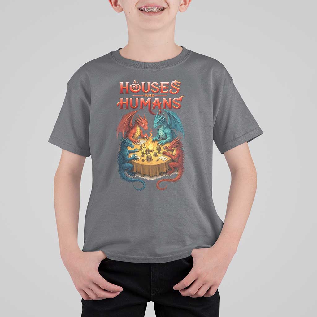 Gaming Houses and Humans T Shirt For Kid Funny Rpg Parody Gamer - Wonder Print Shop