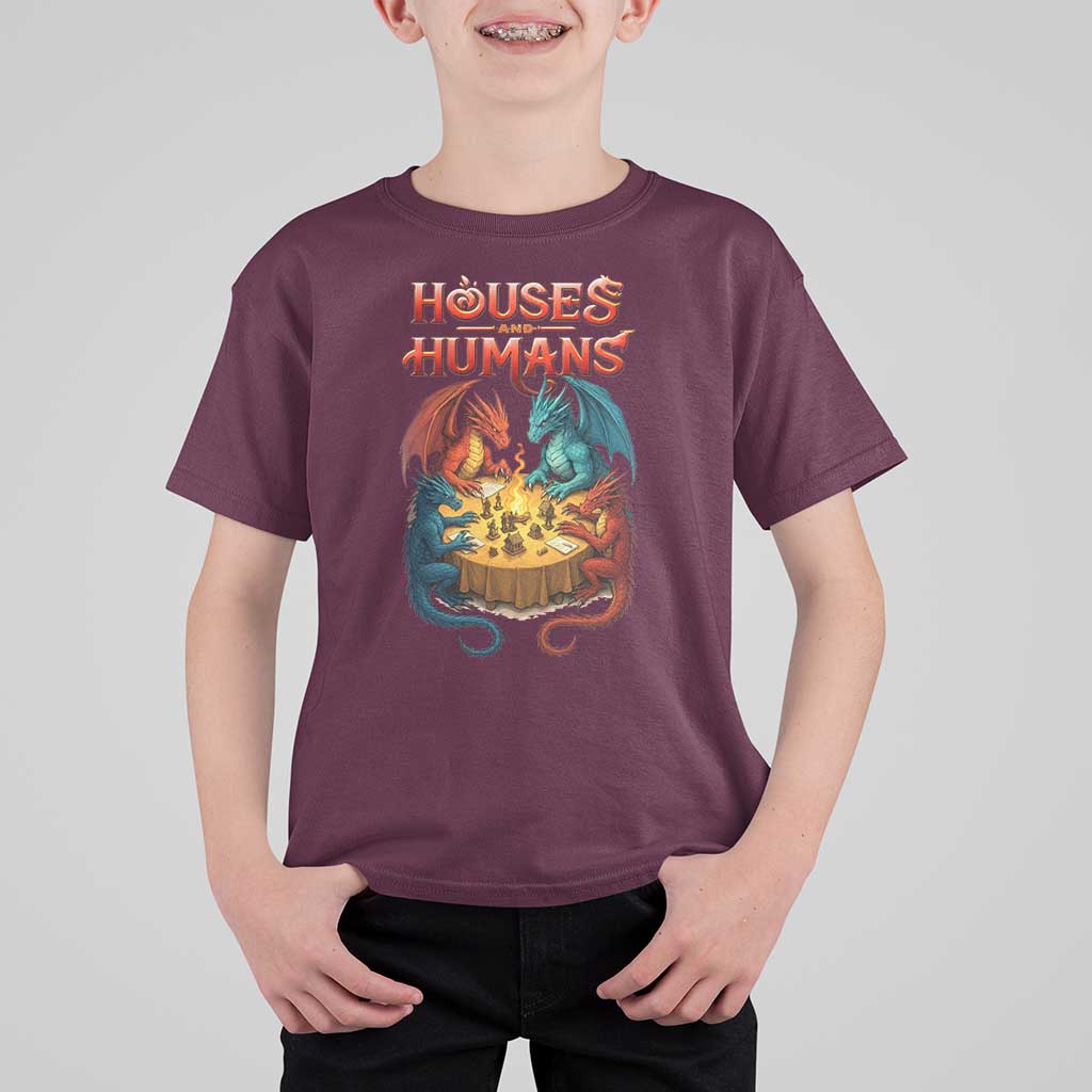 Gaming Houses and Humans T Shirt For Kid Funny Rpg Parody Gamer - Wonder Print Shop