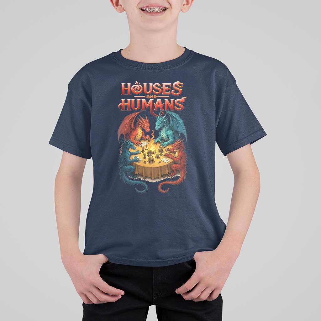 Gaming Houses and Humans T Shirt For Kid Funny Rpg Parody Gamer - Wonder Print Shop