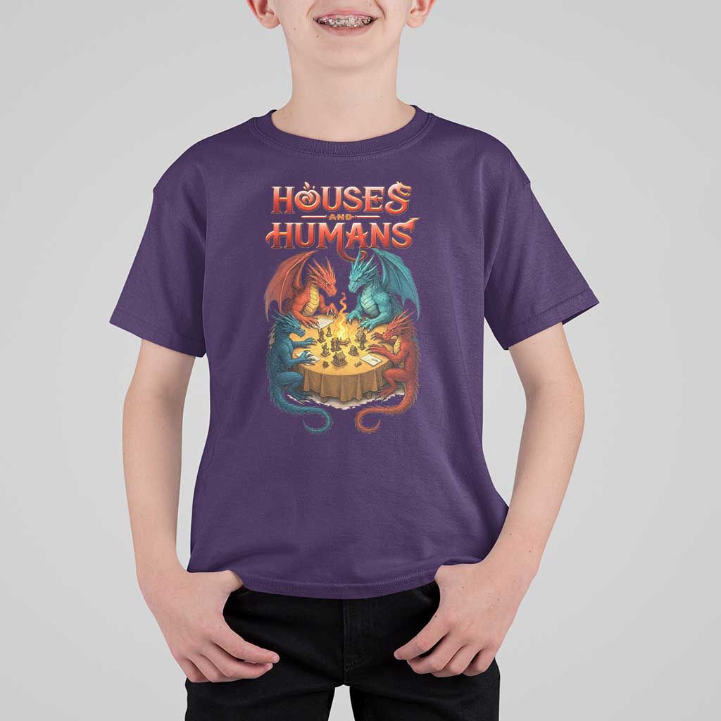 Gaming Houses and Humans T Shirt For Kid Funny Rpg Parody Gamer - Wonder Print Shop