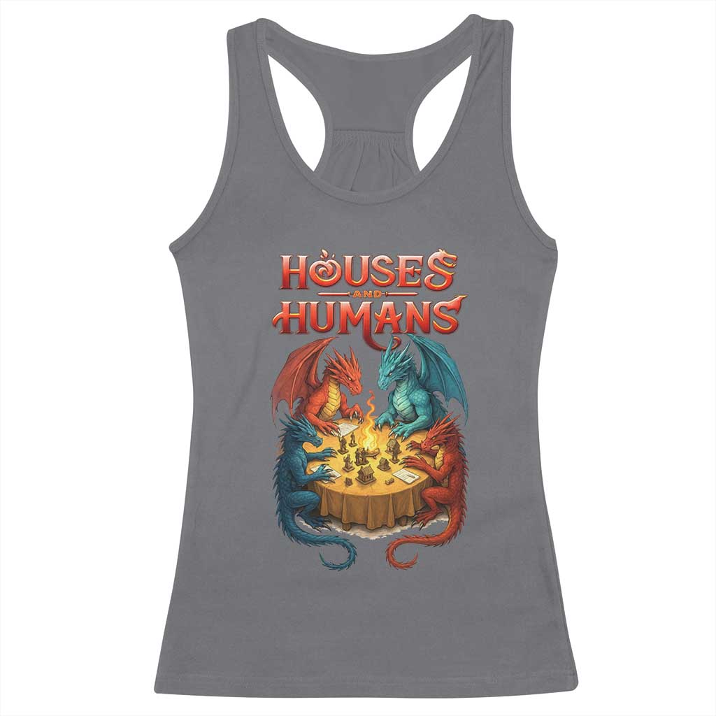 Gaming Houses and Humans Racerback Tank Top Funny Rpg Parody Gamer - Wonder Print Shop