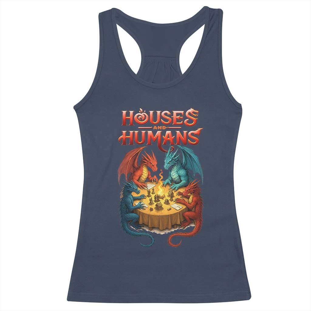 Gaming Houses and Humans Racerback Tank Top Funny Rpg Parody Gamer - Wonder Print Shop