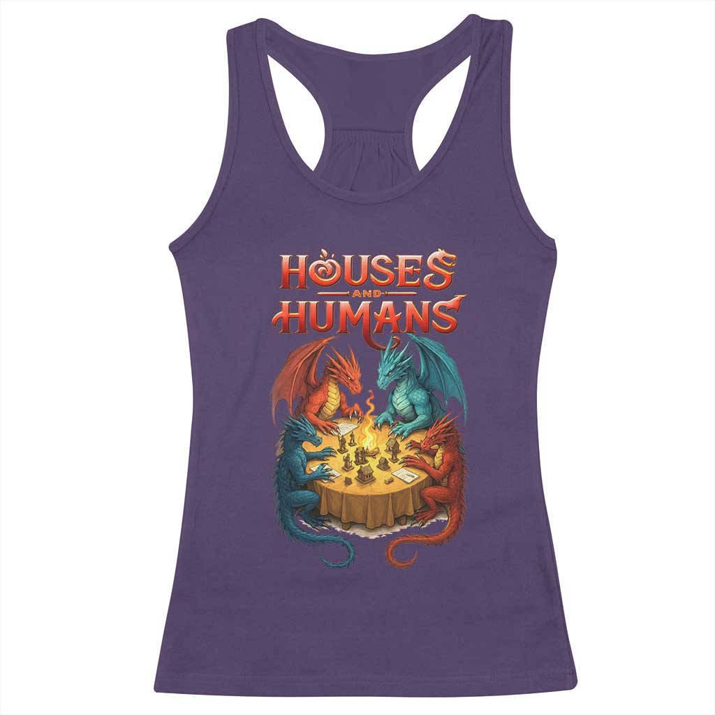 Gaming Houses and Humans Racerback Tank Top Funny Rpg Parody Gamer - Wonder Print Shop