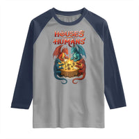 Gaming Houses and Humans Raglan Shirt Funny Rpg Parody Gamer - Wonder Print Shop