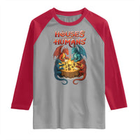 Gaming Houses and Humans Raglan Shirt Funny Rpg Parody Gamer - Wonder Print Shop