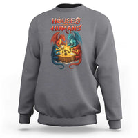 Gaming Houses and Humans Sweatshirt Funny Rpg Parody Gamer - Wonder Print Shop